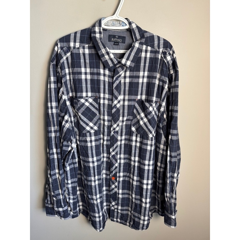 Buffalo Mens Vintage Y2K Plaid Button Down Shirt 3XT Big Tall Casual Rugged Work